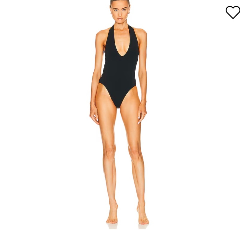 ETERNE new ivory Amelia Halter One Piece Swimsuit 
Bathing suit bikini